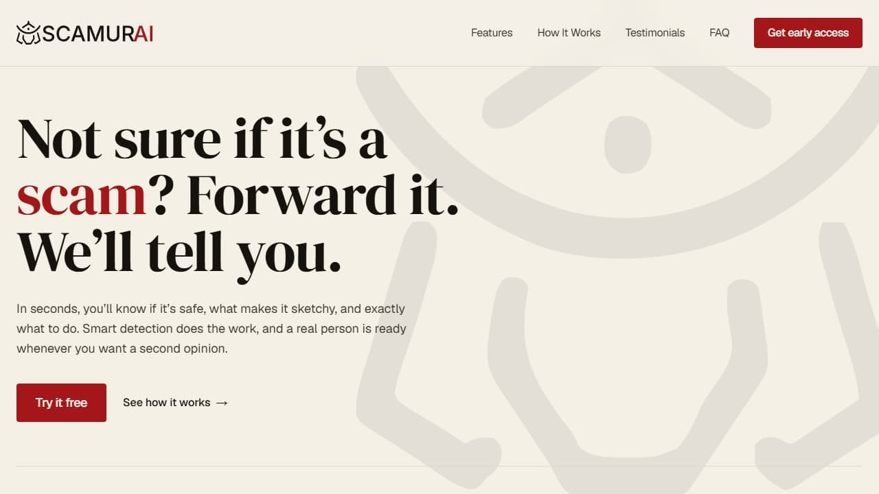 ScamurAI website screenshot